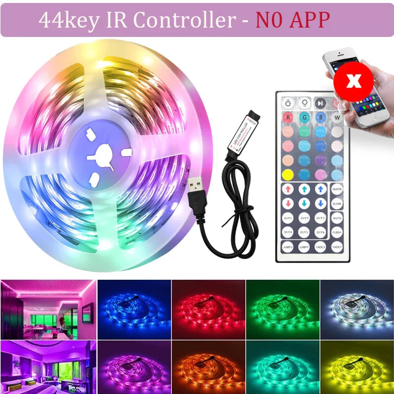 WiFi USB 5050 RGB LED Strip Lights — Flexible RGB Tape for TV & PC Backlight, App & Voice Control, Available 1–20m (3.3–65.6 ft)