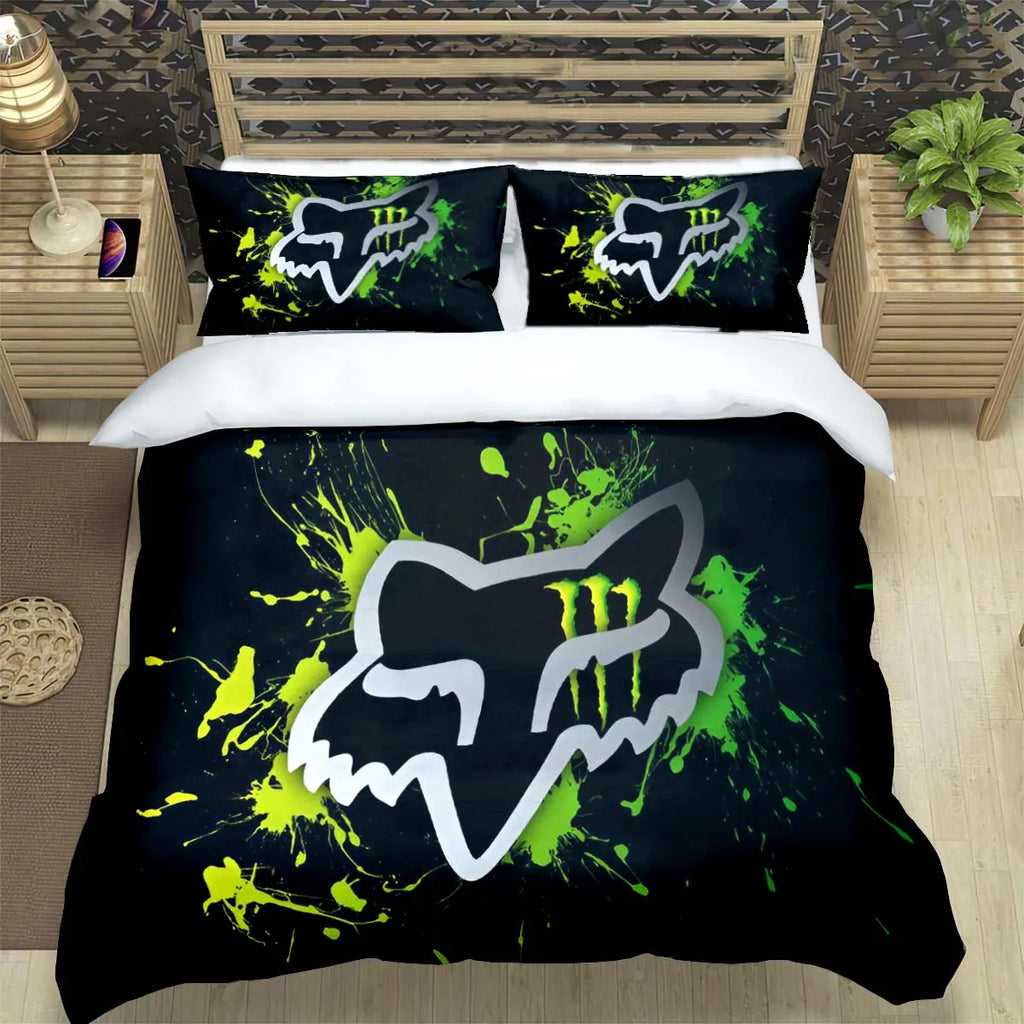 Cartoon Fox 3-Piece Microfiber Duvet Cover Set for Kids & Teens — Twin/Full/Queen/King Options