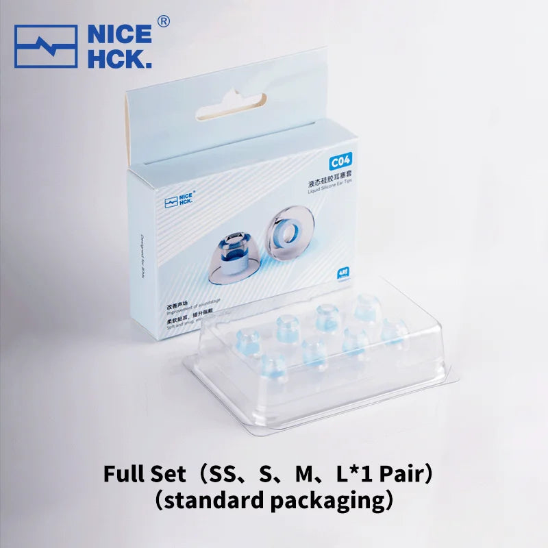 Liquid Silicone Ear Tips - Noise-Isolating Reusable Earbud Eartips, Soft Skin-Friendly Ear Caps (SS/S/M/L) Universal Fit