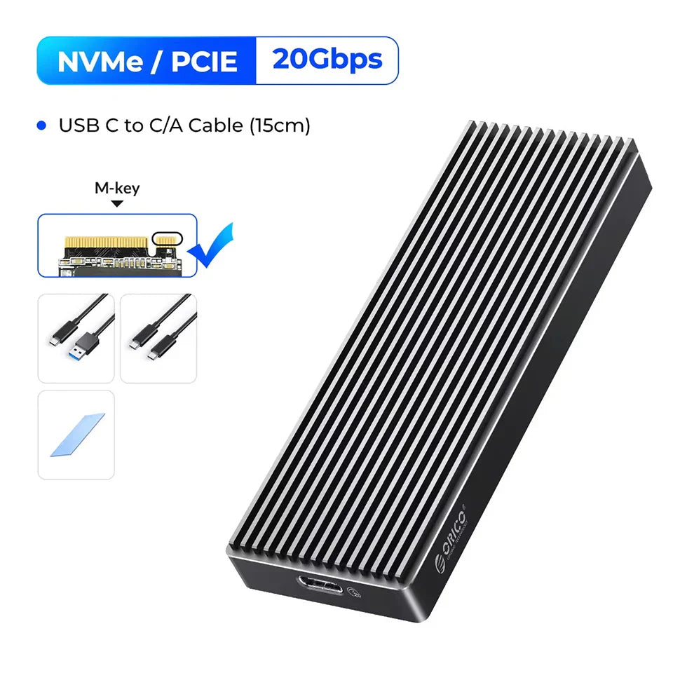 M.2 NVMe & SATA External SSD Enclosure USB-C / USB-A 10Gbps (USB 3.2 Gen2) Compatible with 2230/2242/2260/2280 Up to 4TB