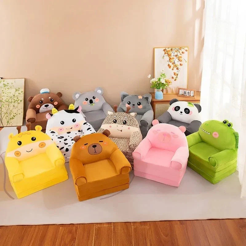 Kids Folding Sofa Bed – Convertible Toddler Seat & Nap Couch with Removable Washable Cover