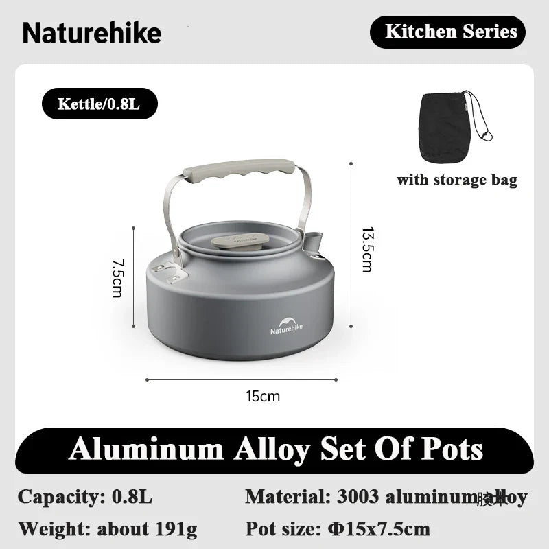 4-7 Person Camping Cookware Set - Lightweight Aluminum Pot Set for Outdoor Picnic & Backpacking