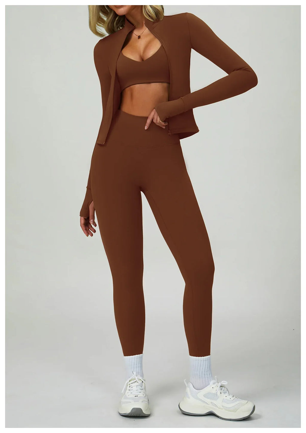 2/3-Piece Activewear Set – Sports Bra & High Waist Leggings