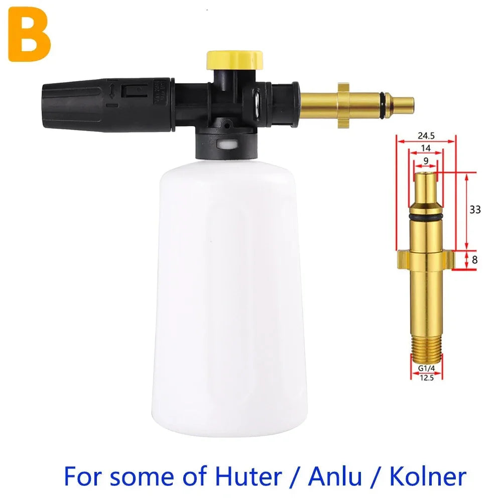 750 ml (25 fl oz) Snow Foam Lance Foam Cannon with Adjustable Sprayer Nozzle for Pressure Washers — Universal Fit