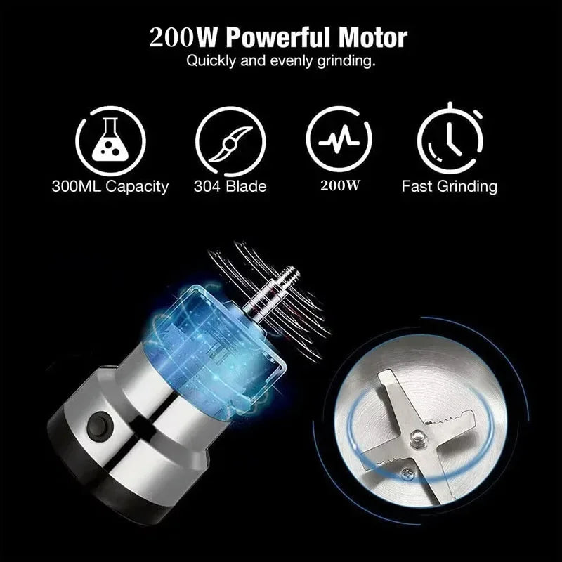 4-Blade Electric Coffee and Spice Grinder – Multifunction Nut, Bean and Grain Chopper for Home Kitchen