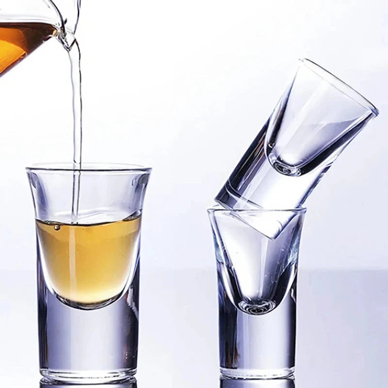 15ml (0.51 fl oz) Thick-Bottom Shot Glasses - 2/6/12 Pack Transparent Liquor & Baijiu Cups