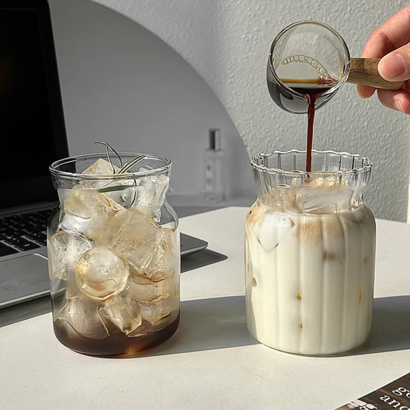 Aesthetic Glass Tumbler 865ml (29.2oz) — Iced Coffee, Latte, Water & Cocktail Cup
