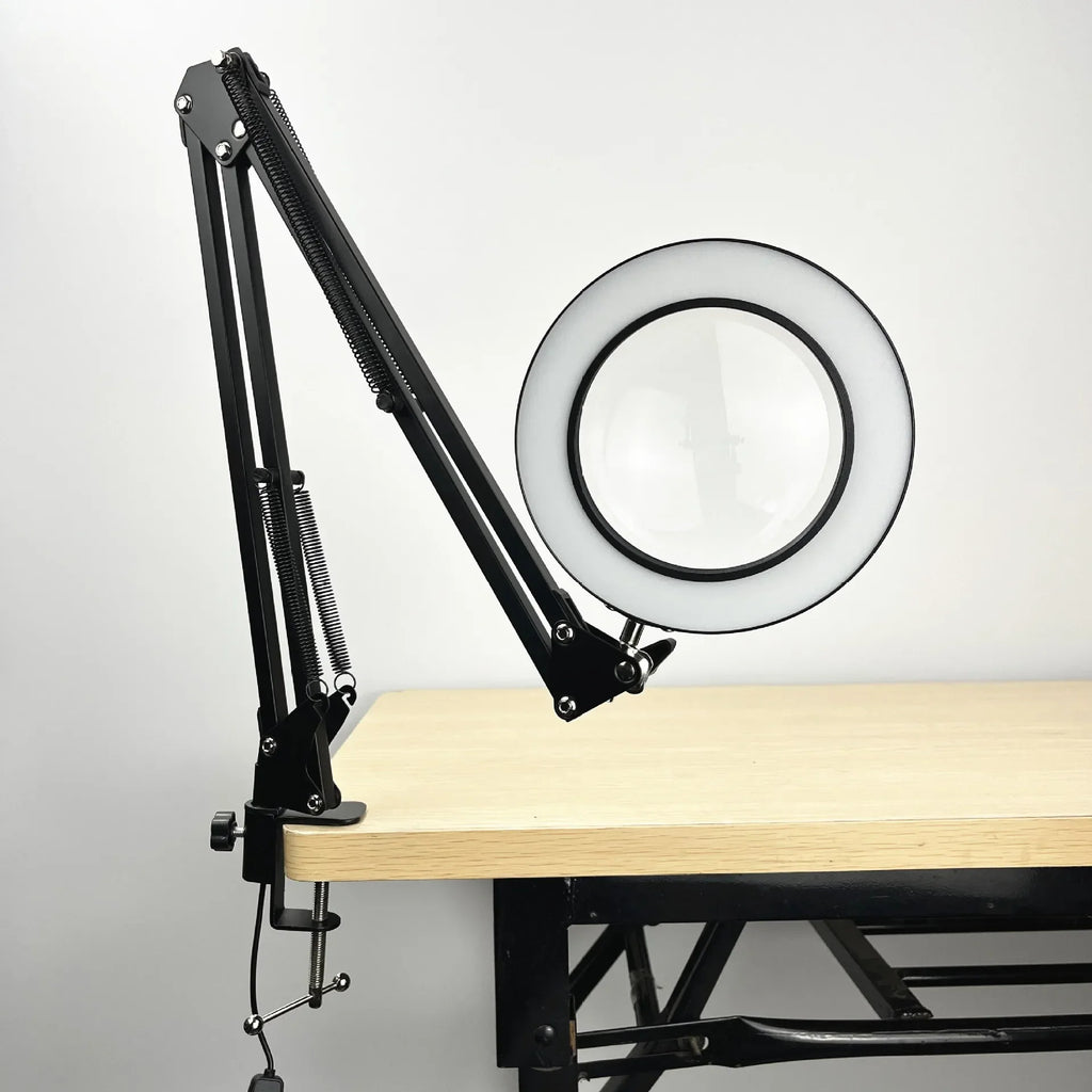 10x Clip-On LED Magnifying Lamp — Adjustable Focus Desk Magnifier for Soldering, Electronics, Watch & Phone Repair, Crafting