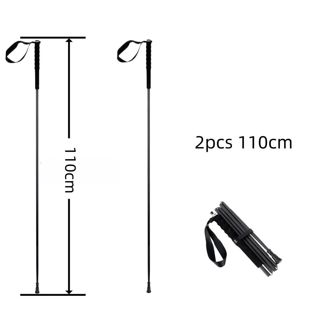 Ultralight Carbon Fiber Trekking Poles 5-Section Folding Anti-Shock Hiking and Walking Sticks 110/120/130 cm (43/47/51 in)