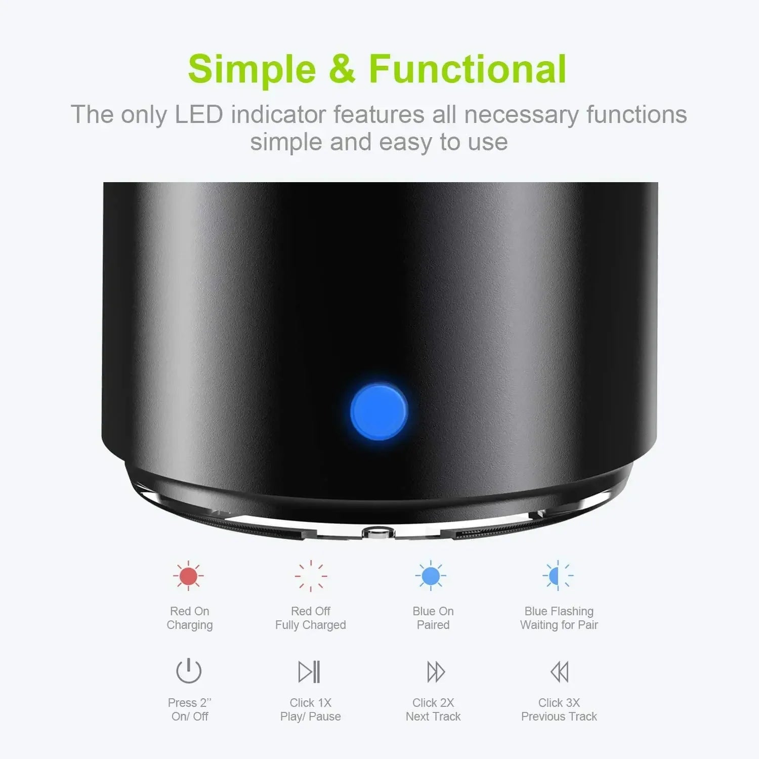 Mini Bluetooth Speaker IPX7 Waterproof, Extra Bass Portable Speaker with Metal Body and Travel Case