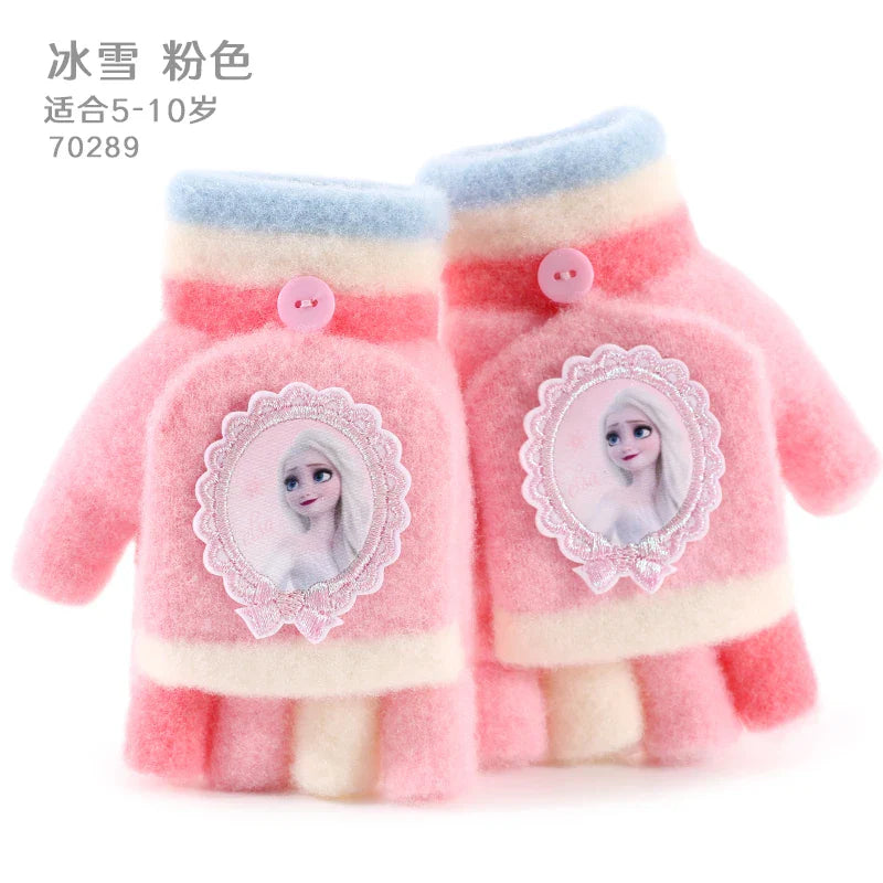 Kids Winter Plush Cartoon Mittens - Warm Gloves for Children Ages 2–6