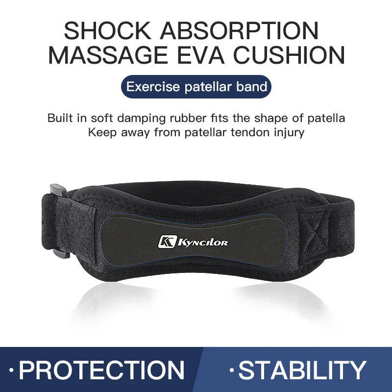 Adjustable Patella Knee Strap Silica Gel Tendon Support Band for Running, Cycling & Gym
