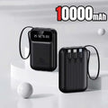 500000mAh Portable Power Bank 20W Fast Charge, Built-In 4 Cables, LED Light & Digital Display