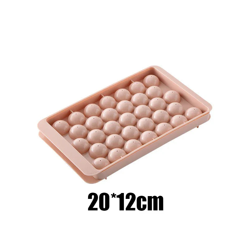 Ice Ball Mold - Spherical Whiskey Ice Maker PP Plastic Ice Cube Tray with Lid for Cocktails, Drinks & DIY Popsicles