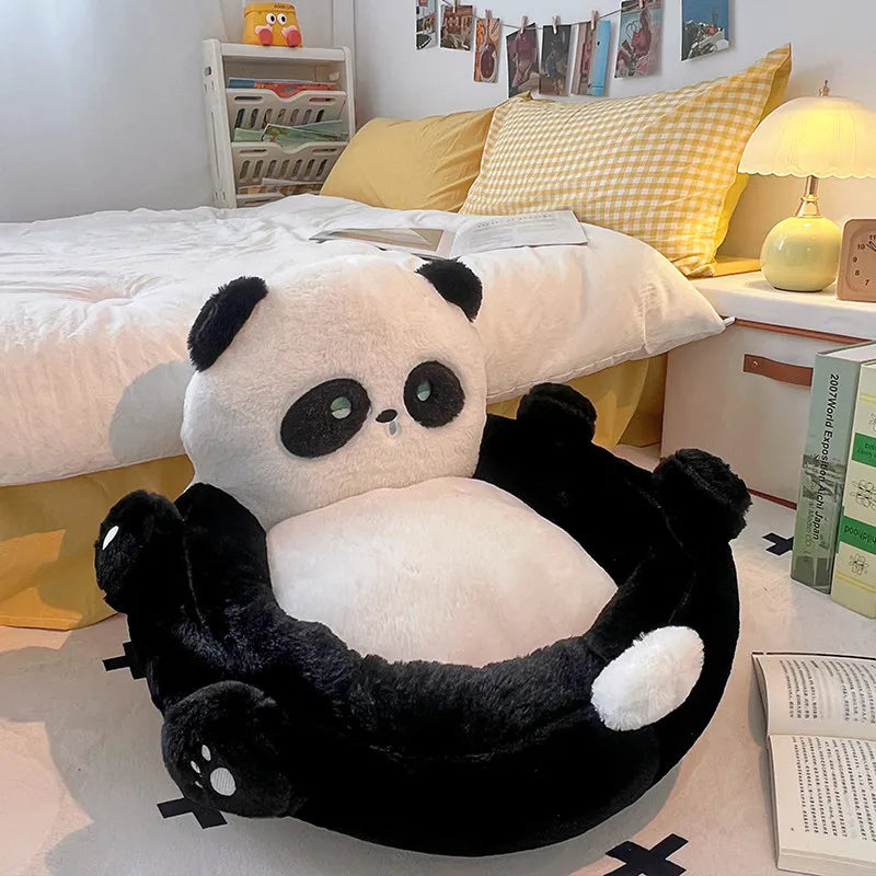 Toddler Convertible Sofa Bed Plush Kids Armchair with Removable Washable Cover for Nursery & Playroom, Gray/Black/White