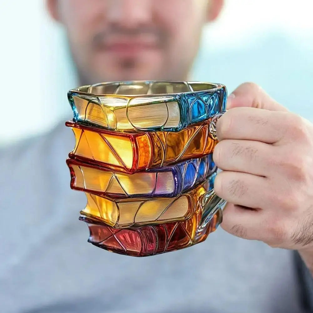 350ml (12 fl oz) Book-Shaped Glass Coffee & Tea Mug – Creative Drinkware & Desk Decor for Book Lovers