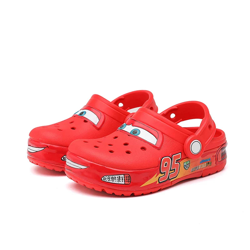 Lightning McQueen LED Light-Up Kids Slippers Car Sandals for Boys & Girls Breathable EVA Beach Slides