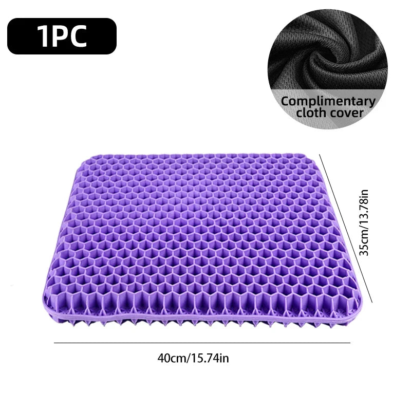 Gel Seat Cushion Honeycomb Breathable Cooling Coccyx Pillow for Tailbone Pain Relief for Office, Car & Wheelchair