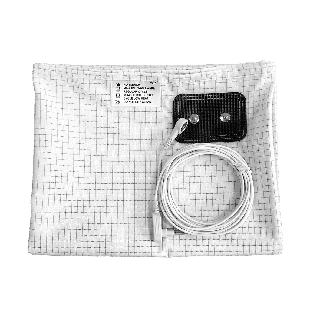 Earthing Grounding Flat Sheet – 10% Silver Fiber Conductive Antistatic Cotton Blend with Grounding Cord