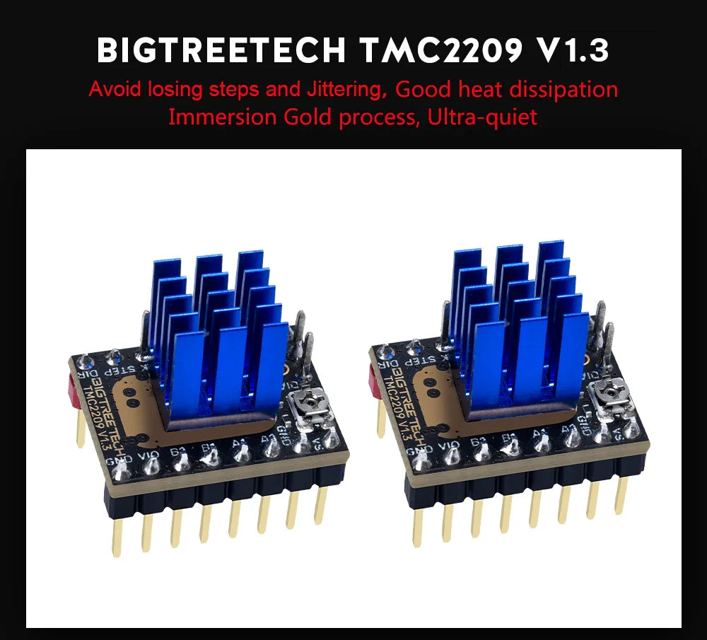 Silent UART Stepper Motor Driver for 3D Printers – Low-Heat, CoolStep & StallGuard Compatible with SKR, Octopus, Ender Boards