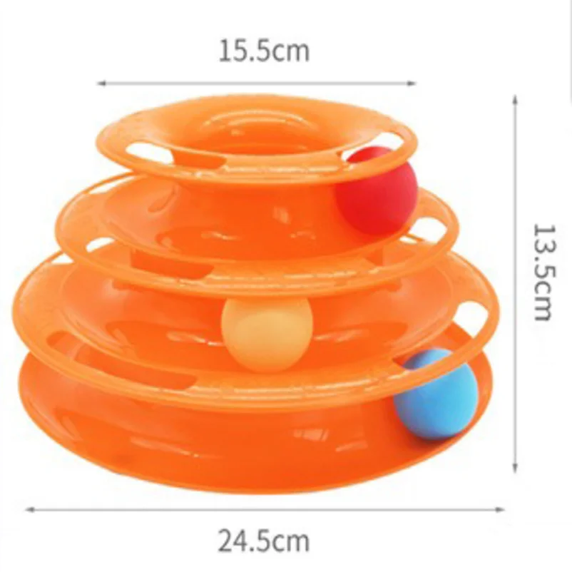 Interactive Cat Turntable Toy — 3- or 4-Layer Spinning Teaser for Cats, Self-Play Boredom Reliever