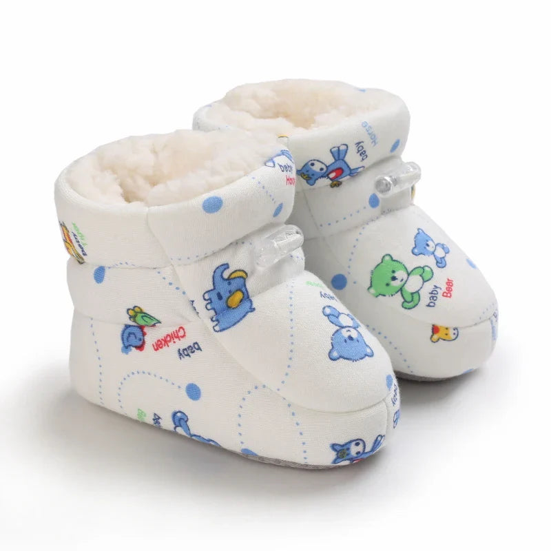 Winter Baby Boots Cartoon Soft-Sole Anti-Slip Warm Toddler Walking Booties for Boys & Girls