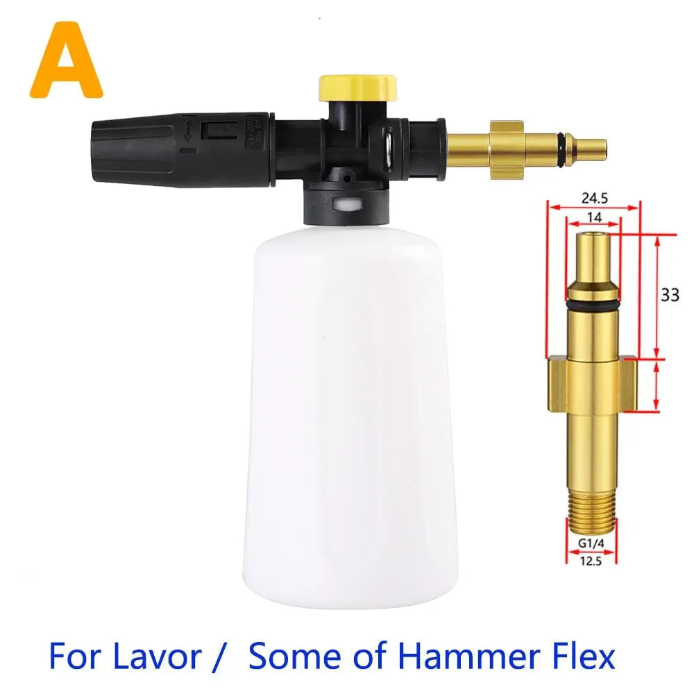 750 ml (25 fl oz) Snow Foam Lance Foam Cannon with Adjustable Sprayer Nozzle for Pressure Washers — Universal Fit