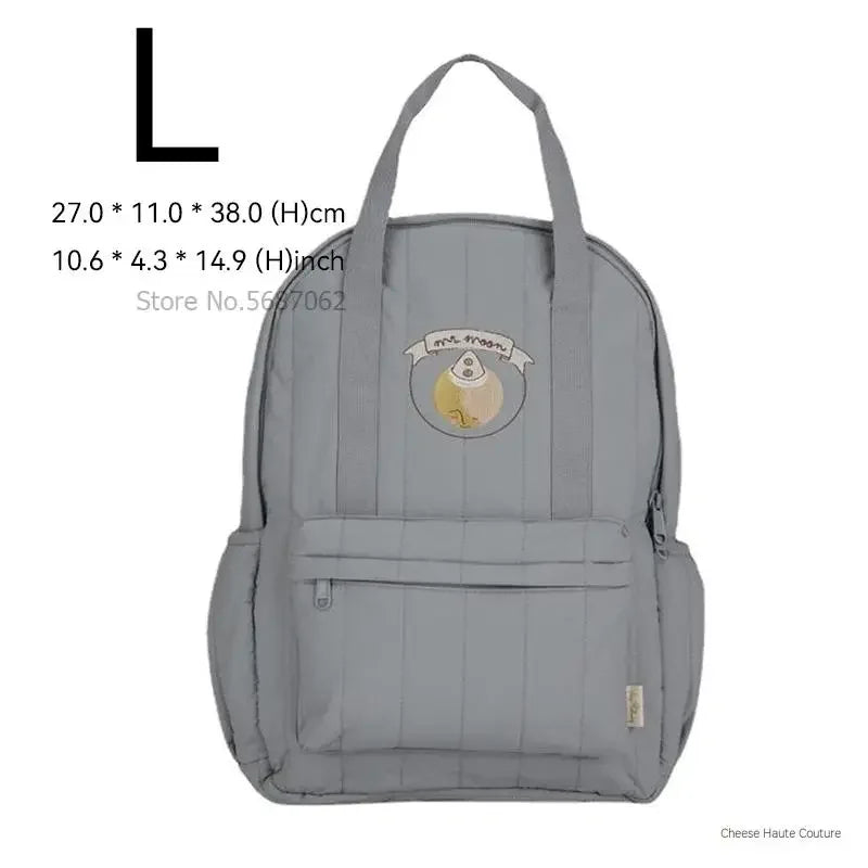Cherry Parent-Child Kids Backpack — Kindergarten School Bag (Small & Large S/L) Lightweight Cotton Travel Bag for Boys, Girls & Moms