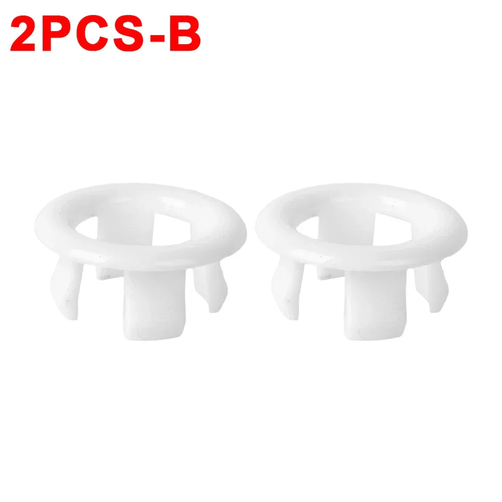 Sink Overflow Ring Cover 1/2/4-Pack Plastic Basin Overflow Hole Trim for Bathroom and Kitchen - Fits 22-24mm & 47-48mm Apertures