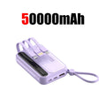 50000mAh 4-in-1 Power Bank Built-in Cables, 120W Fast Charging Digital Display & LED Light