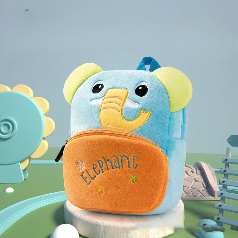 Plush Animal Anti-Lost Backpack for Toddlers & Preschool Kids - Cute Kindergarten Bag