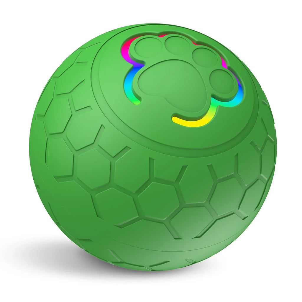 Interactive USB Rechargeable Dog & Cat Toy Ball, Automatic Bouncing Rolling LED Light, IP65 Waterproof
