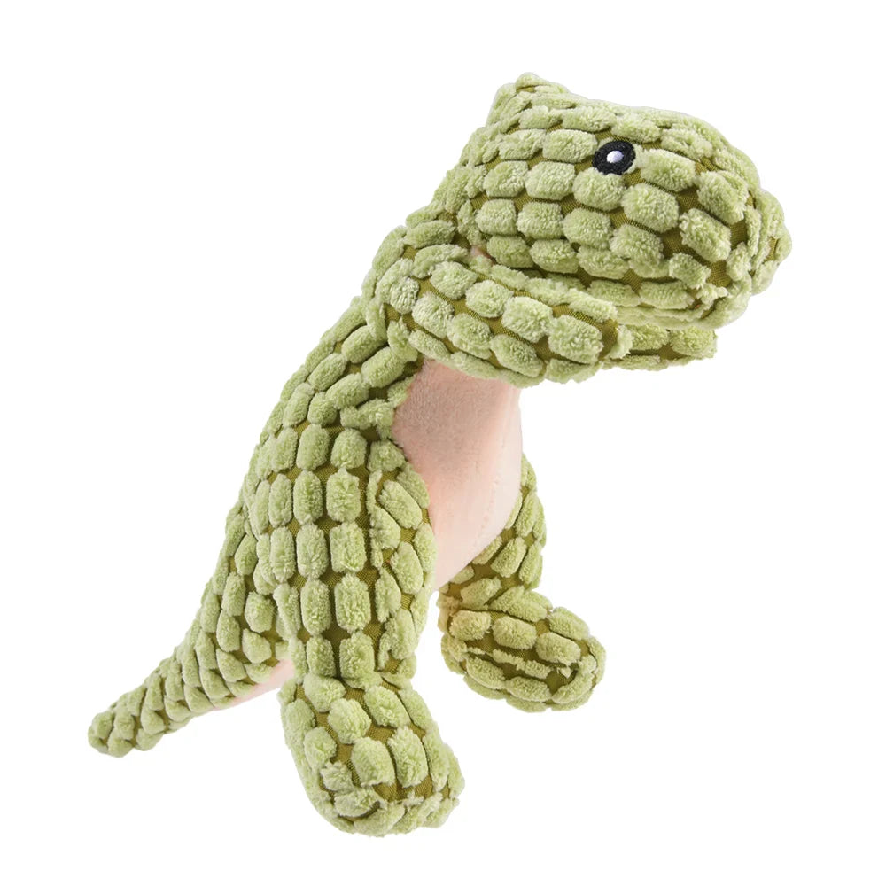 Plush Dinosaur Chew Toy for Dogs & Cats - Interactive Fleece Plush for Small Dogs