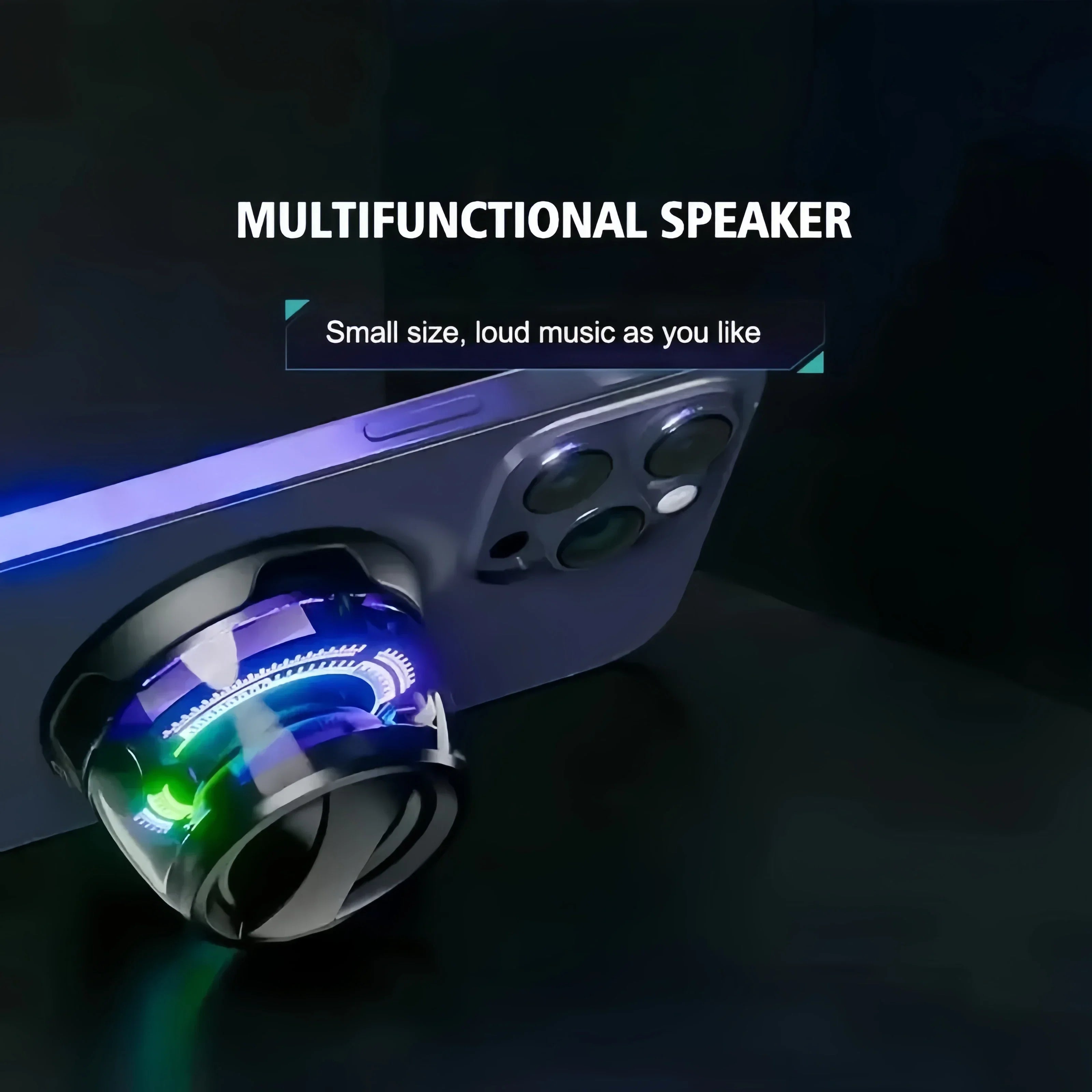 Bluetooth 5.3 Mini Portable Magnetic Speaker with RGB Lighting — Compact Wireless Speaker for PC, MacBook, iPhone & Android