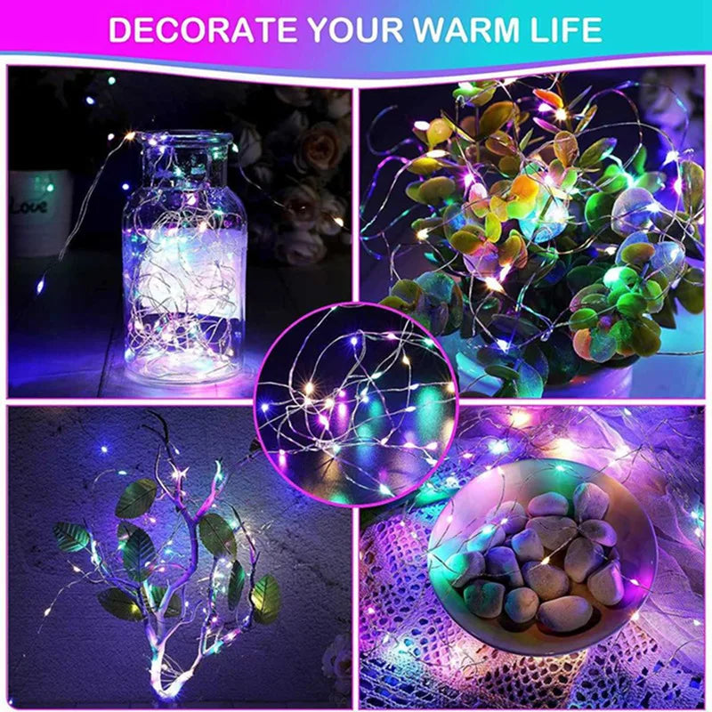 Battery-Powered Fairy LED Copper Wire String Lights - 1/2/3/5/10 m (3.3/6.6/9.8/16.4/32.8 ft) - Indoor Outdoor Wedding Bedroom Decor