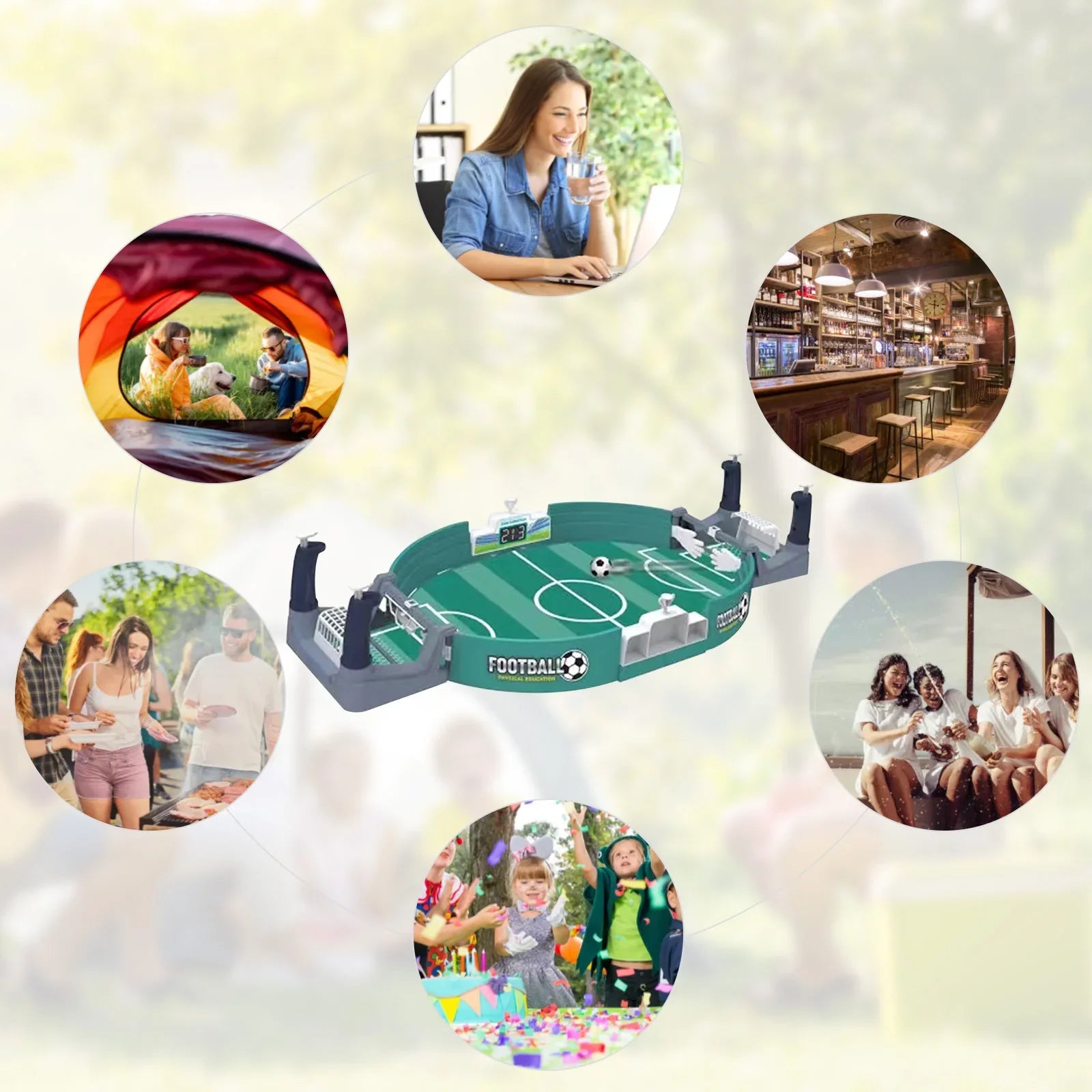 Portable Tabletop Foosball Game – 2-Player Mini Soccer Table for Kids & Family