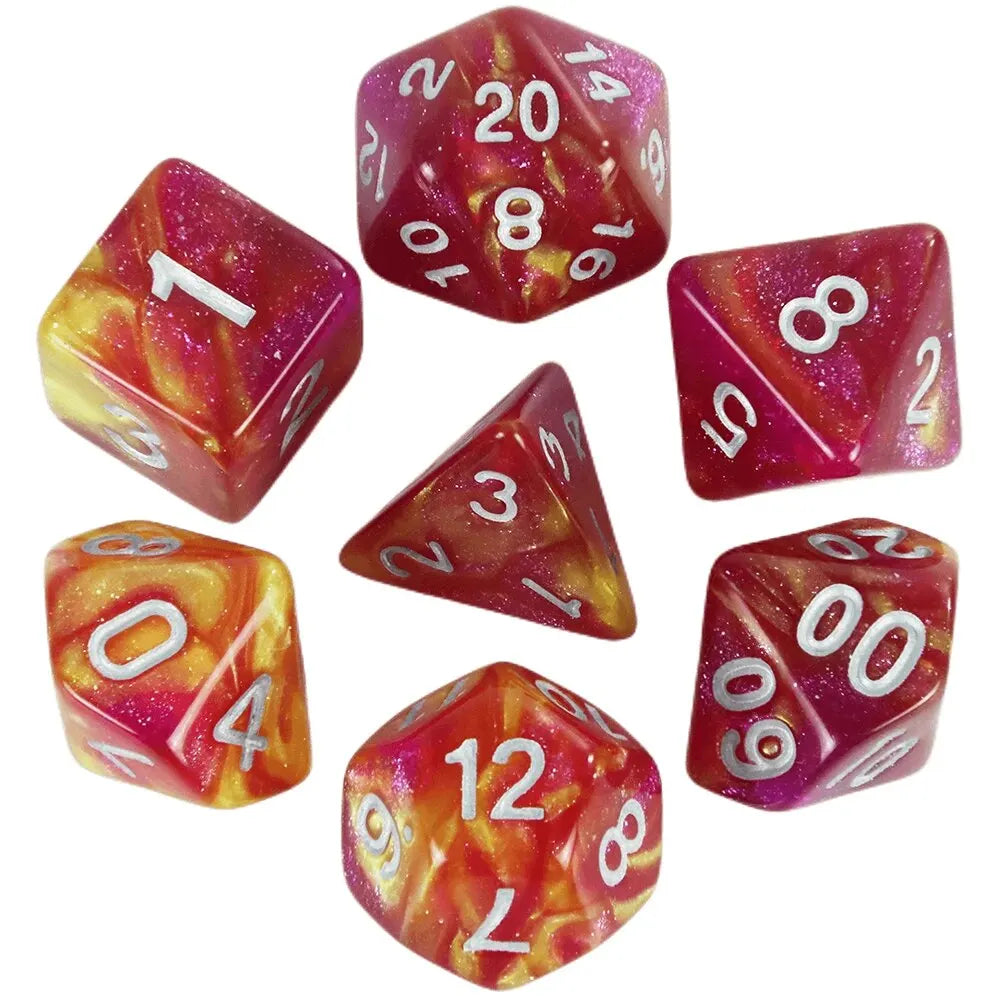 7-Piece Galaxy Polyhedral Dice Set for DnD & RPGs – Colorful Universe Effect (D4-D20)