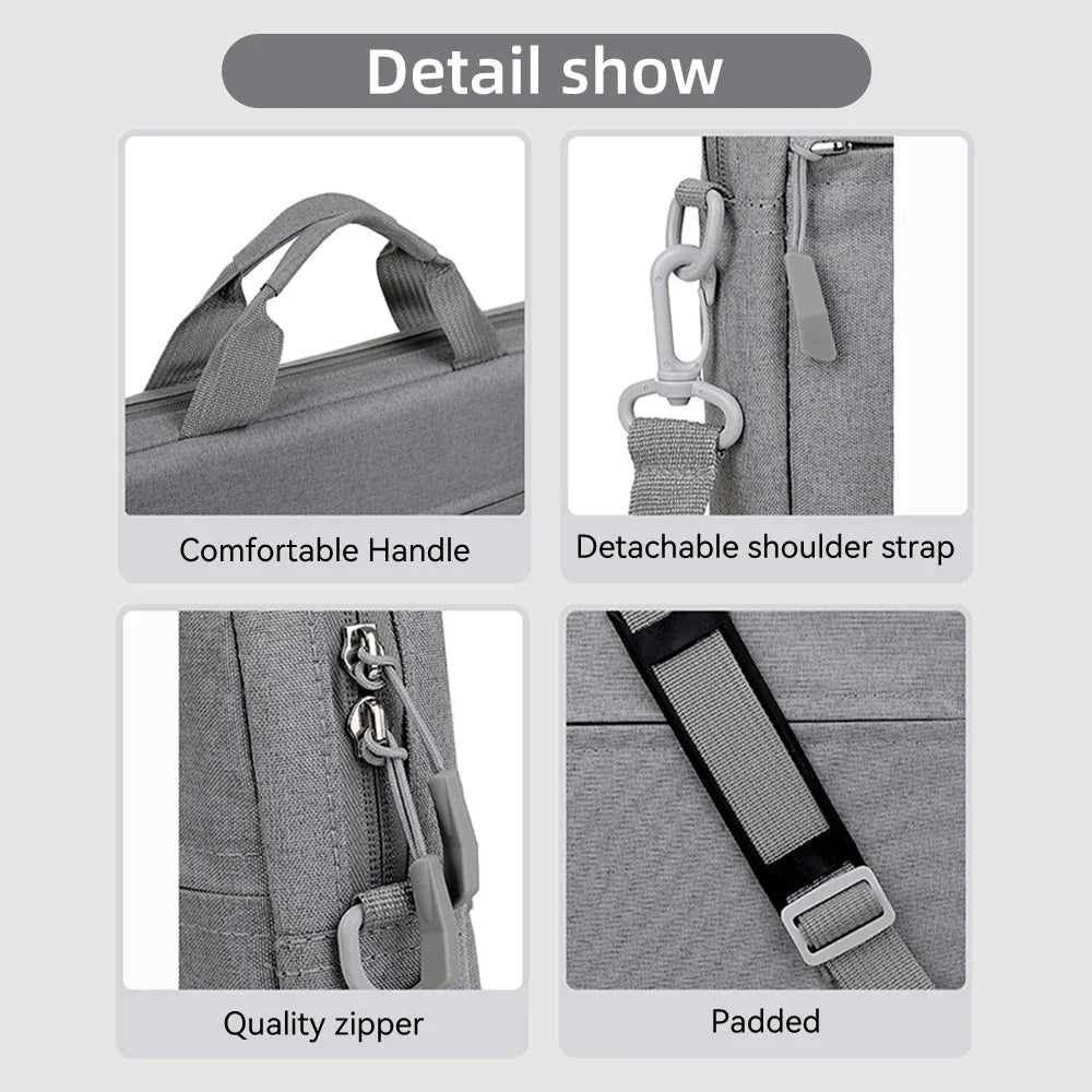 Waterproof Laptop Sleeve Messenger 14–15.6 Inch (35.6–39.6 cm) Notebook Case for MacBook Air Pro & Tablets - Portable Travel Carrying Bag