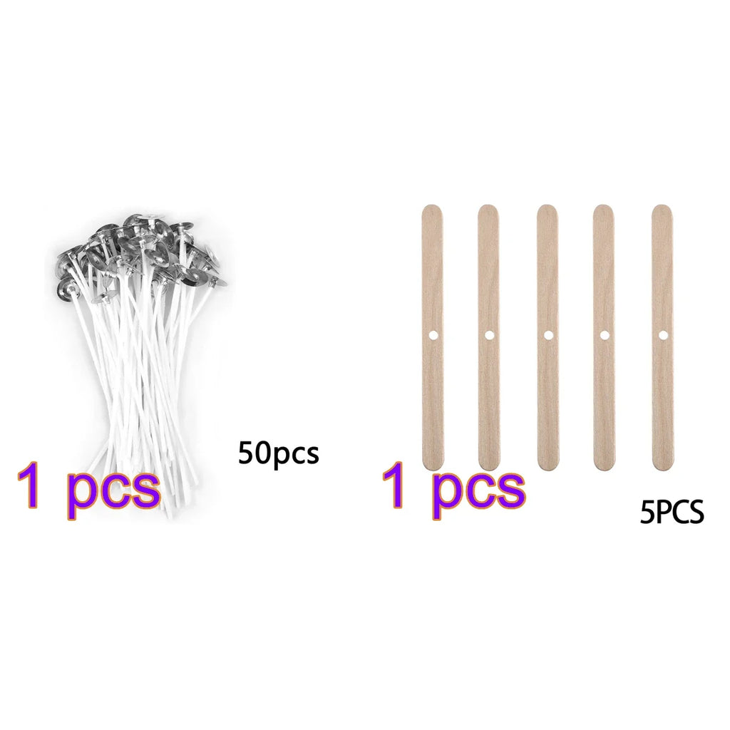 Pre-Waxed Pure Cotton Candle Wicks — 50/100 Pack, Smokeless DIY Candle Wicks, Multiple Lengths 2.6–20 cm (1.0–7.9 in)