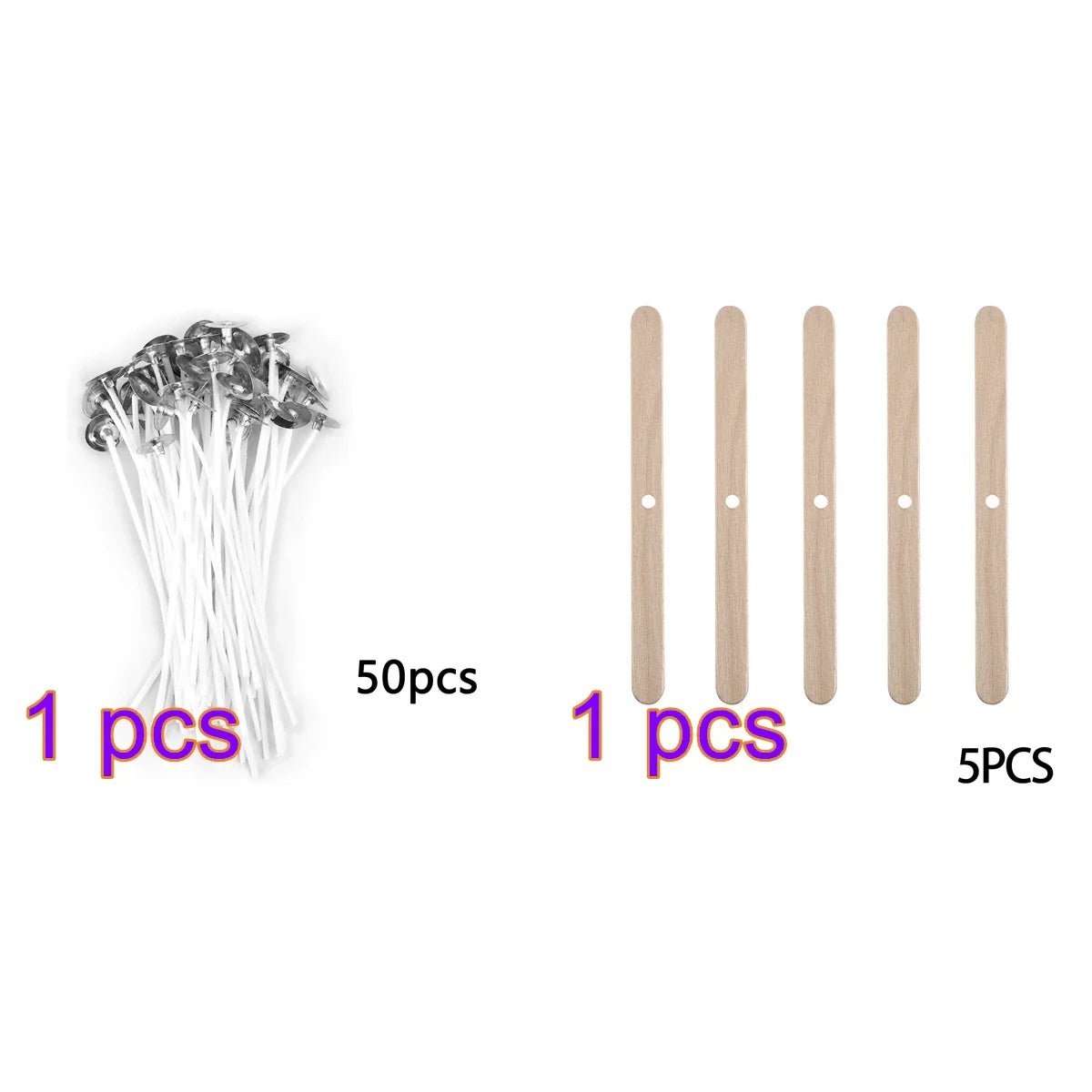 Pre-Waxed Pure Cotton Candle Wicks — 50/100 Pack, Smokeless DIY Candle Wicks, Multiple Lengths 2.6–20 cm (1.0–7.9 in)