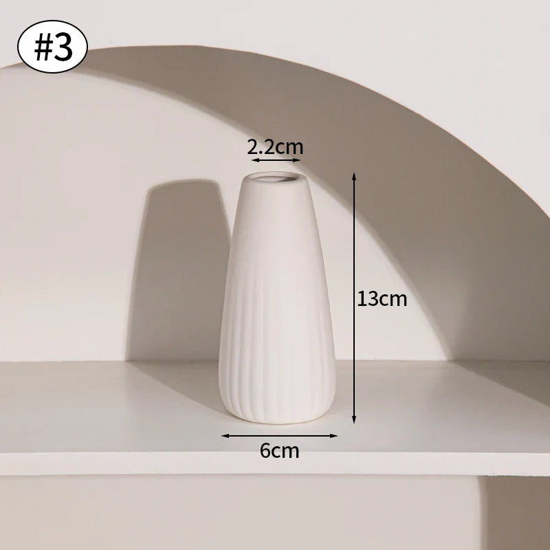 Ceramic Decorative Vase for Dried Flowers & Hydroponic Plants, Modern Table Ornament for Living Room Bedroom Office