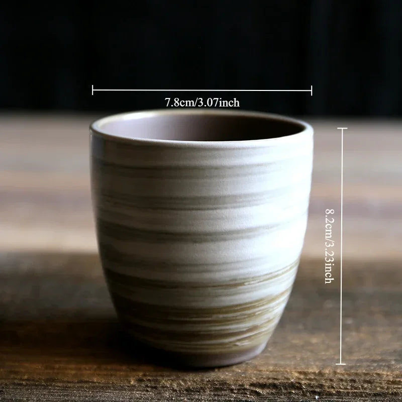 Hand-Painted Crackle Glaze Stoneware Mug, Vintage Ceramic Coffee & Tea Cup, Dishwasher Safe Gift