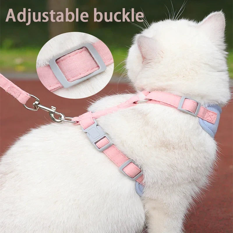 Breathable No-Pull Puppy Harness and Leash Set for Small & Medium Dogs and Cats, Ideal for French Bulldog Chihuahua Poodle