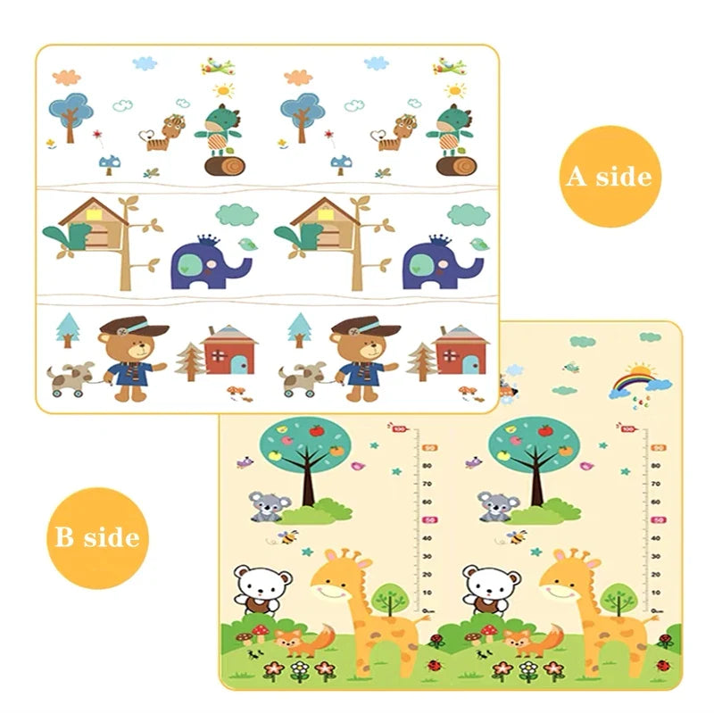 Foldable Thick Foam Play Mat for Kids 200x180 / 180x150 / 180x120 cm (79x71 / 71x59 / 71x47 in) Non-Slip Crawling Safety Rug
