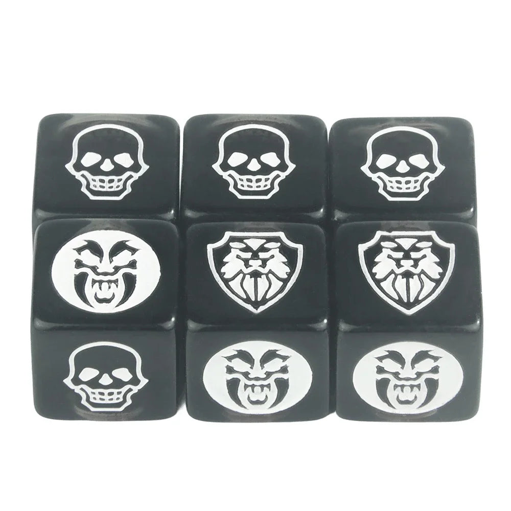 6-Pack 16mm D6 Game Dice - Transparent, Opaque & Marble Colors for Board Games & Tabletop RPGs