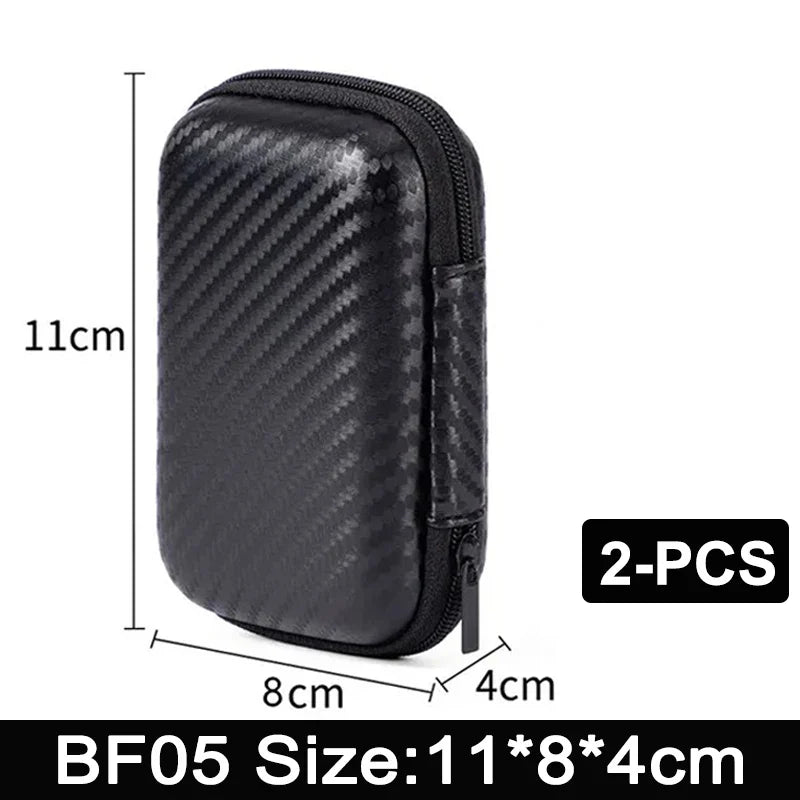 EVA Hard-Shell Earphone Case — Mini Portable Zipper Pouch & Cable Organizer for USB, Chargers, Memory Cards