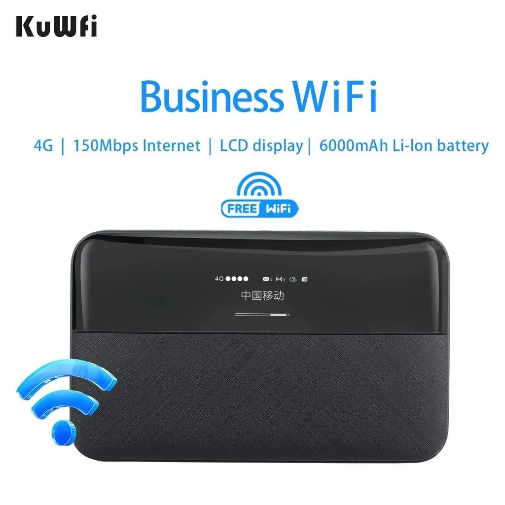 6000mAh 4G Pocket WiFi 150Mbps Portable Unlockable SIM Mini Router Hotspot
