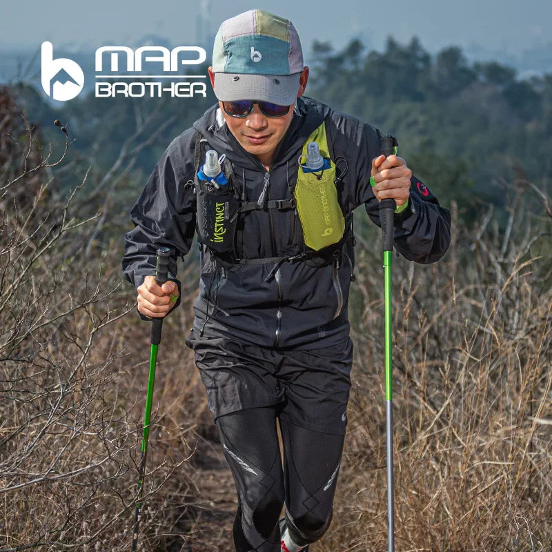 Foldable Quick-Lock 4-Section Trekking Poles Pair – 7075 Aluminum Adjustable 110/120 cm (43.3/47.2 in) EVA Grip Tungsten-Cobalt Tips