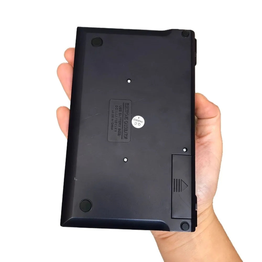 Foldable Flip 12-Digit Solar Financial Calculator - Portable Large-Screen Office Calculator