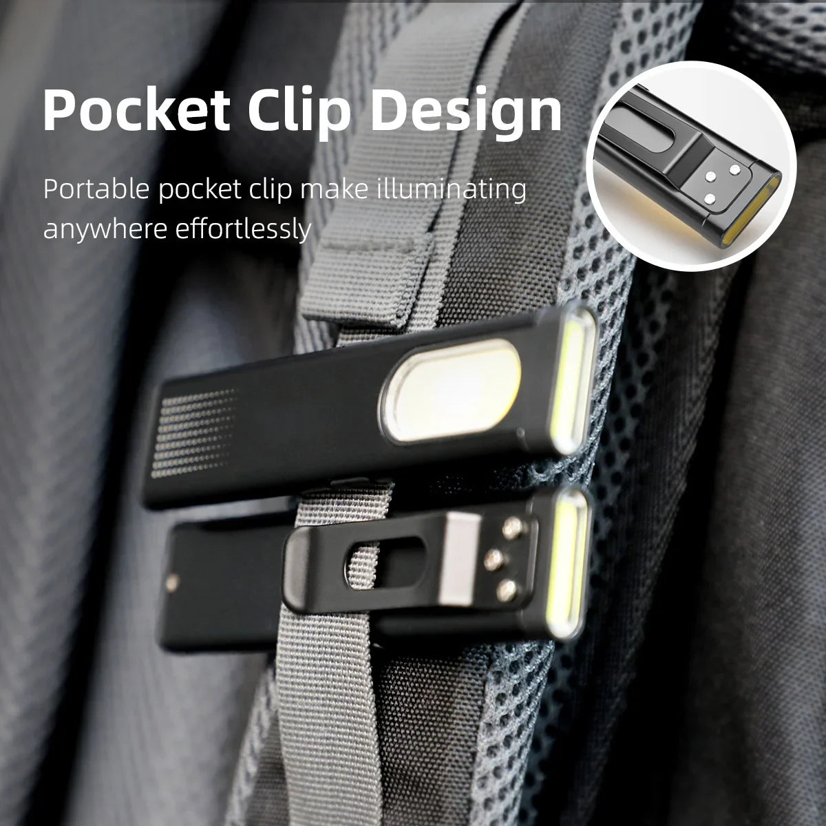 USB-C Rechargeable LED Keychain Flashlight 800 lm Mini Magnetic Waterproof Pocket Torch Work Light